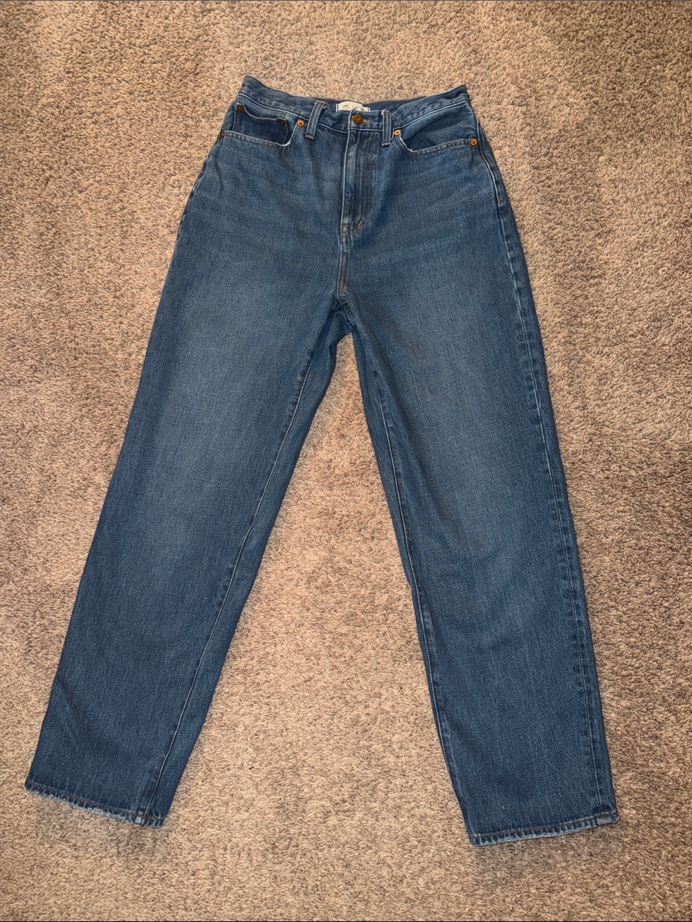 Madewell Baggy Straight Jeans in Dark Worn Indigo Wash - Size 28